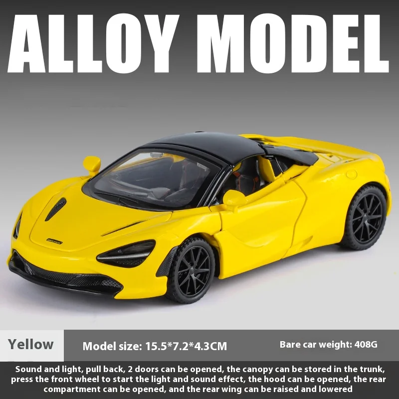 1:32 McLaren 720S Diecast Model with Lights 9 1:32 McLaren 720S Diecast Model with Lights - Image 9