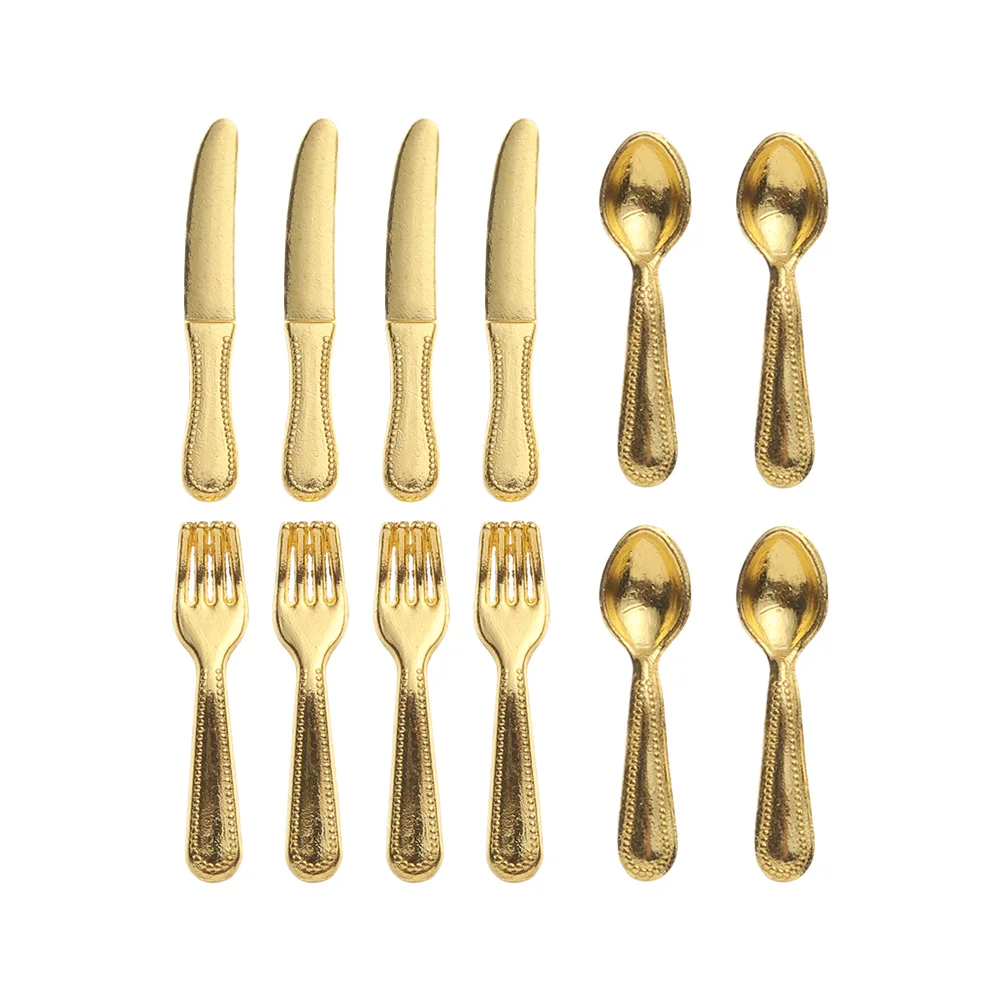 Miniature Dollhouse Cutlery Set in Metallic Finishes 7 Miniature Dollhouse Cutlery Set in Metallic Finishes - Image 7