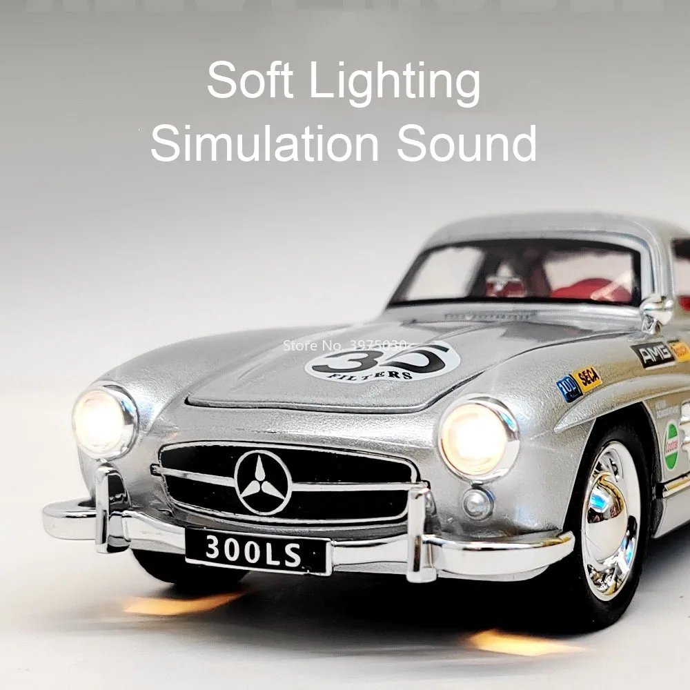 Vintage Silver Mercedes-Benz 300SL Diecast Model 4 Vintage Silver Mercedes-Benz 300SL Diecast Model - Image 4