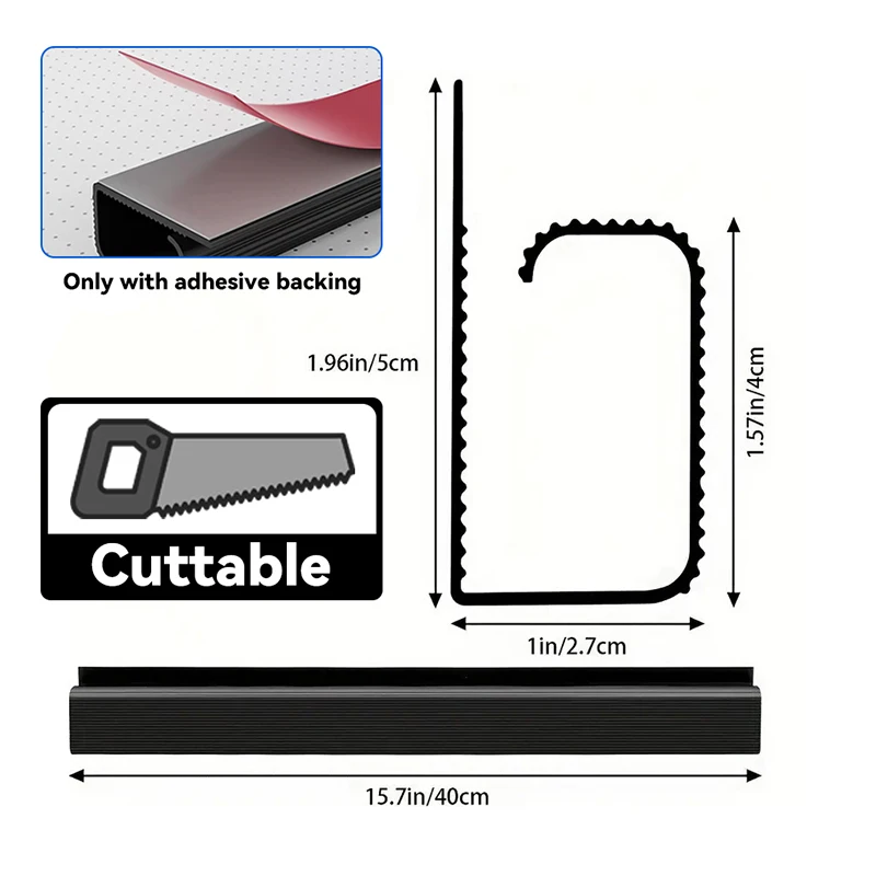 40cm Black PVC Desk Cable Management Tray 4 40cm Black PVC Desk Cable Management Tray - Image 4