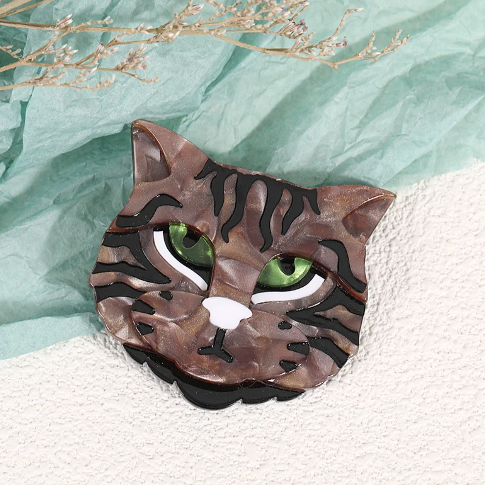 Green-Eyed Cat Brooch Acrylic Accessory 5 Green-Eyed Cat Brooch Acrylic Accessory - Image 5