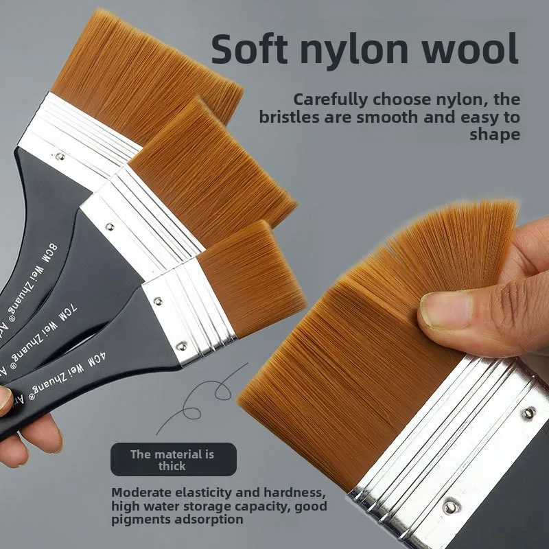 Flat Bright Artist Paint Brushes Set 4 Flat Bright Artist Paint Brushes Set - Image 4