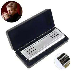 Double-Sided Silver-Body 24-Hole Harmonica with C & G Keys