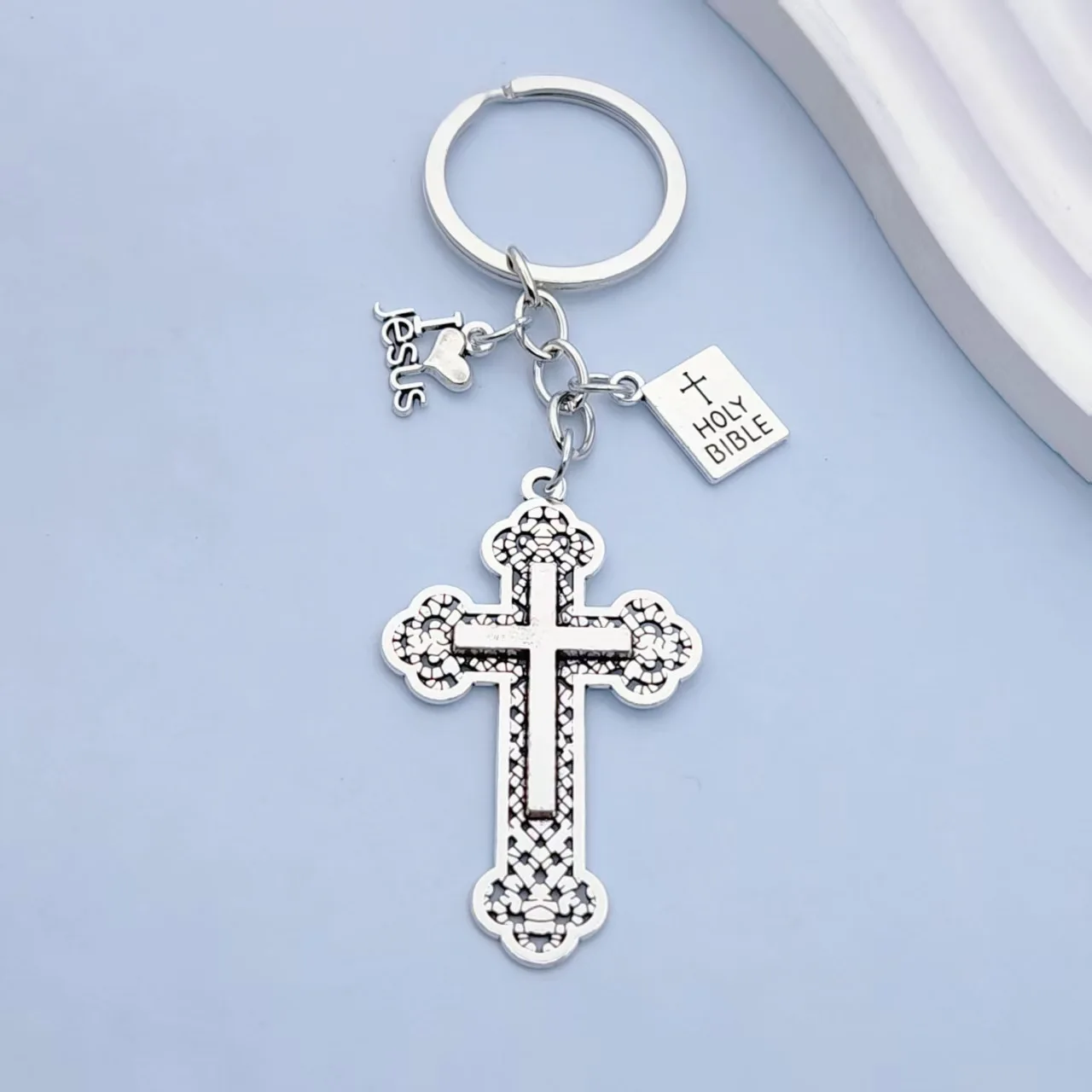 Vintage Stainless Steel Keychain with Charms 10 Vintage Stainless Steel Keychain with Charms - Image 10