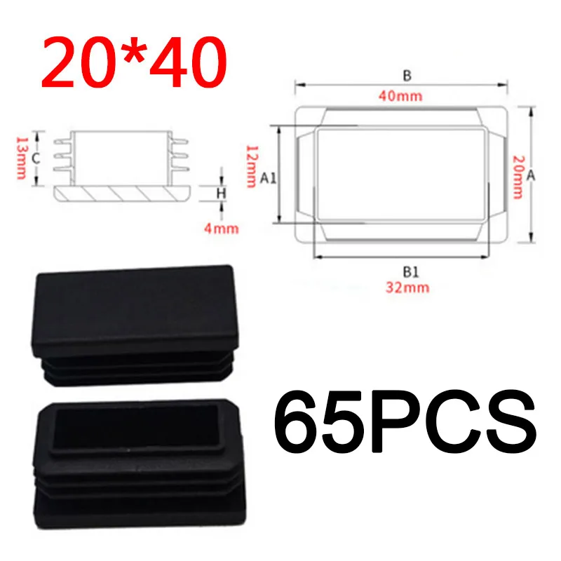 Black Rectangular Pipe Plug for Furniture 9 Black Rectangular Pipe Plug for Furniture - Image 9