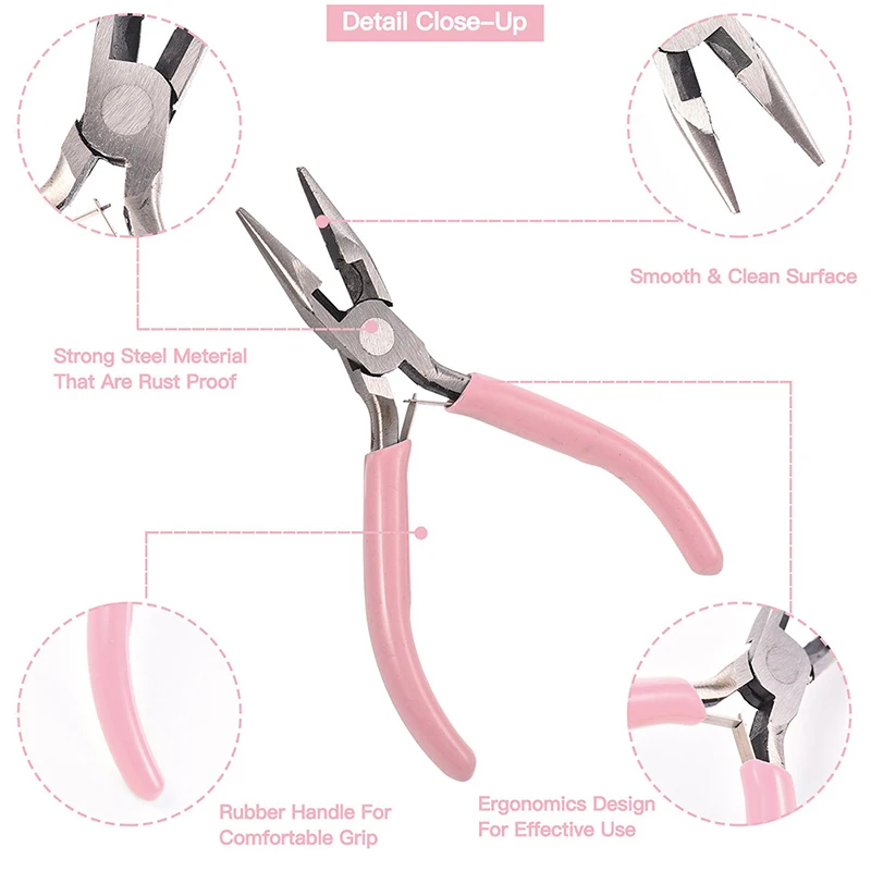 Elegant Mini Jewelry Pliers with Pink Handles 6 Elegant Mini Jewelry Pliers with Pink Handles - Image 6