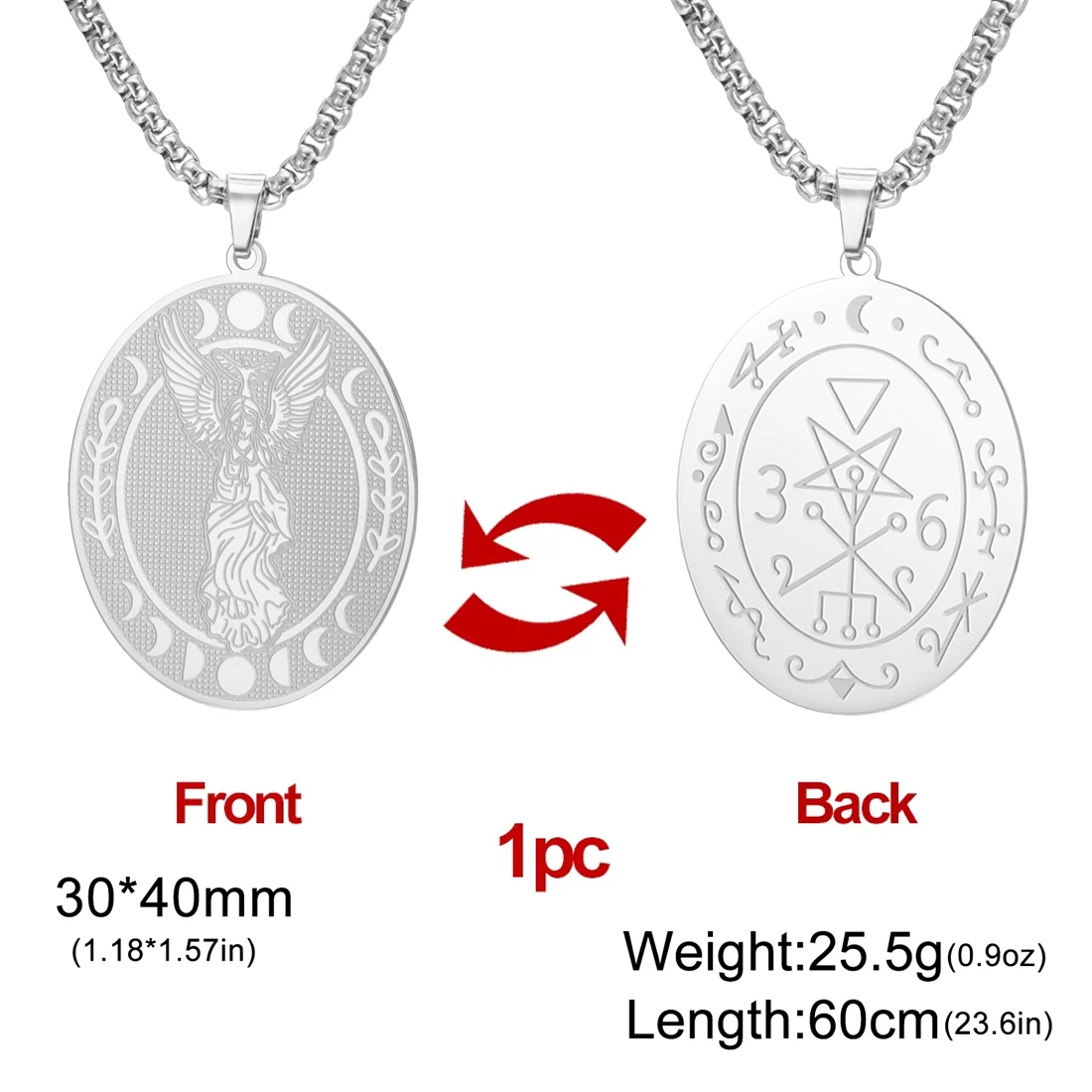 Stainless Steel Lilith Sigil Necklace 8 Stainless Steel Lilith Sigil Necklace - Image 8