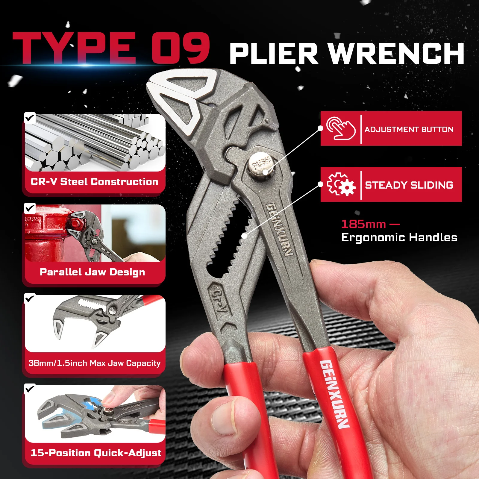 39-Piece Heavy-Duty Toolset in Black Toolbox 6 39-Piece Heavy-Duty Toolset in Black Toolbox - Image 6