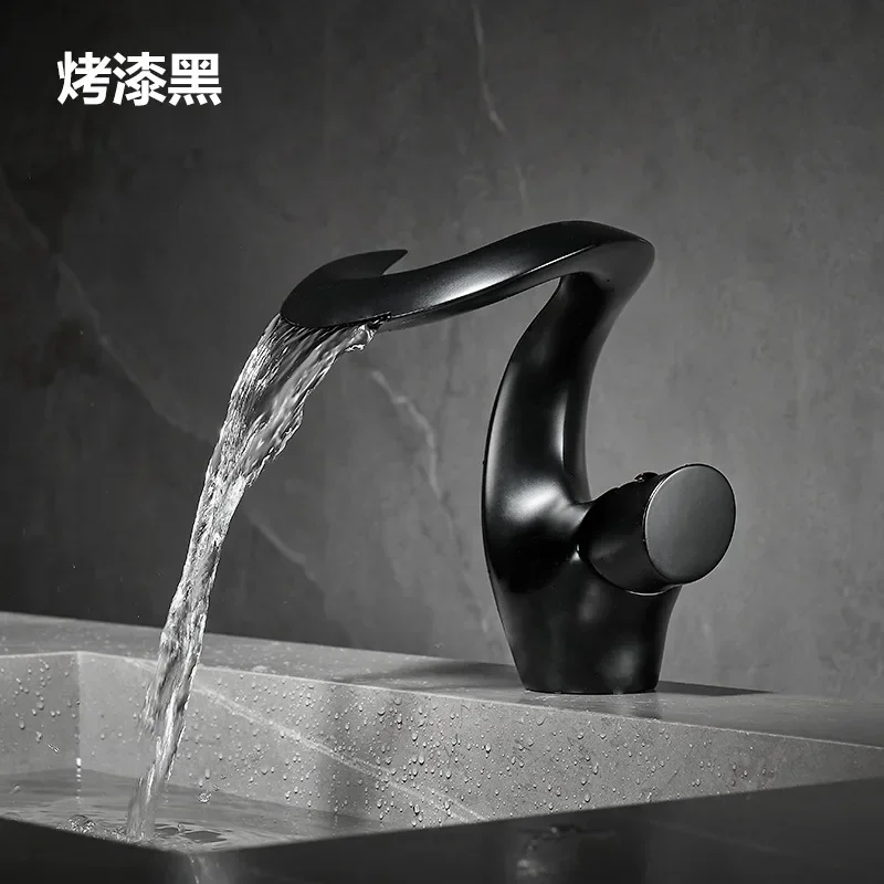 Waterfall Bathroom Faucet in Brushed Gun Grey 9 Waterfall Bathroom Faucet in Brushed Gun Grey - Image 9