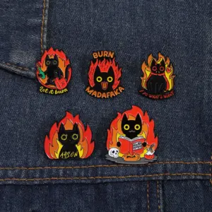 Black Cat Flame Badge for Jackets and Bags 10 Scfa6a863b70d4c62a3f54f9c95d6c5f8f