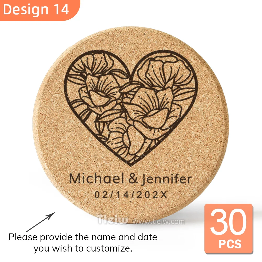 Personalized Eco Cork Coasters Set of 30 7 Personalized Eco Cork Coasters Set of 30 - Image 7