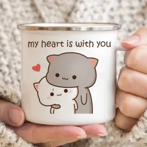 Cute Cat Enamel Mug, 300ml, Pastel Design 11 Scff8e9cee3714f57be34ae3b2c98ca3b9