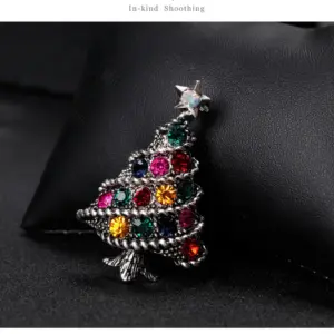 Festive Christmas Tree Brooch with Rhinestones 10 Sd011881d41dd45db827bfccad0051d10V