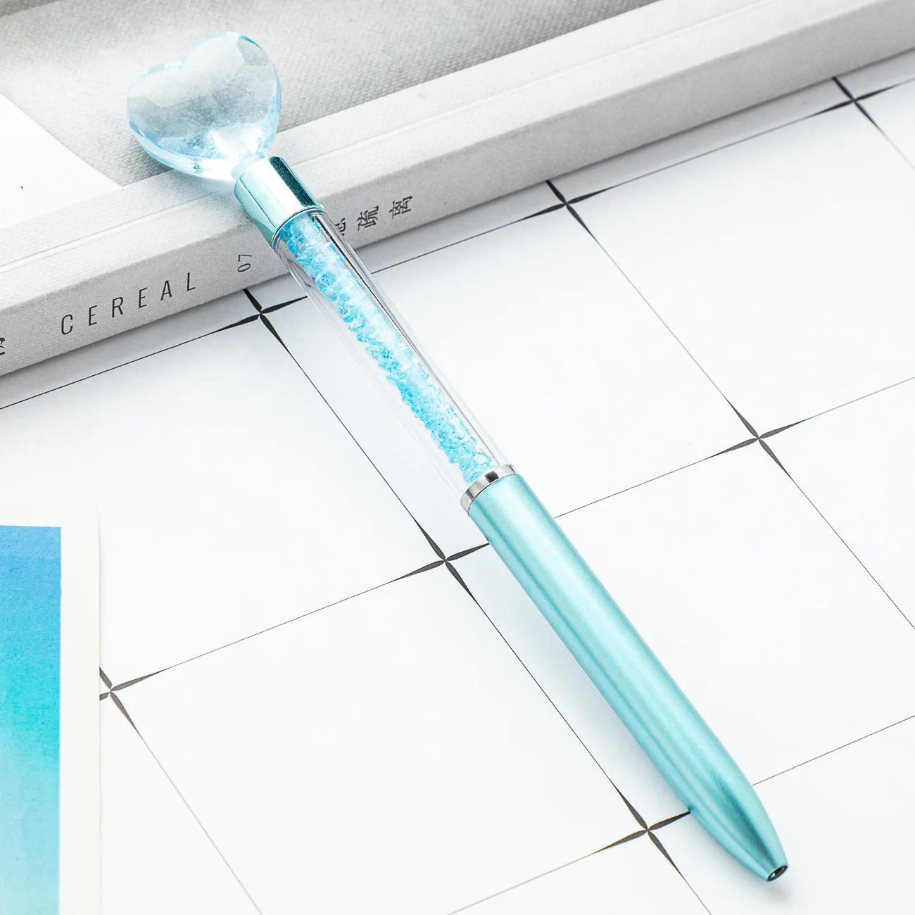 Colorful Love Heart Crystal Ballpoint Pens Set 5 Colorful Love Heart Crystal Ballpoint Pens Set - Image 5