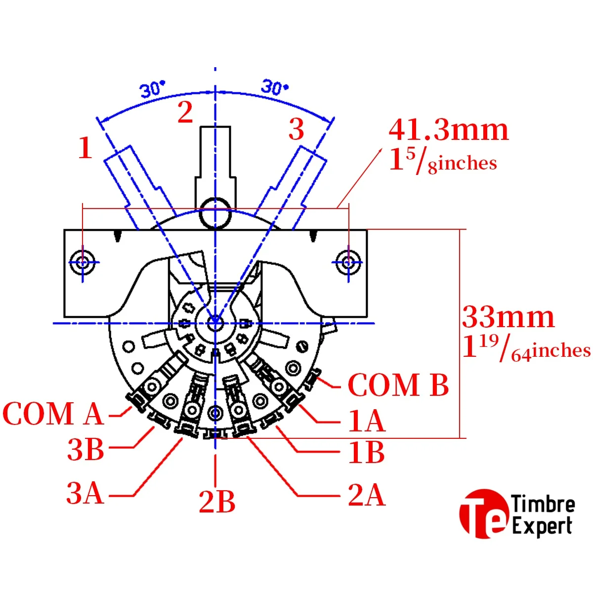 Chrome Guitar Pickup Switch for Telecaster & Stratocaster 3 Chrome Guitar Pickup Switch for Telecaster & Stratocaster - Image 3