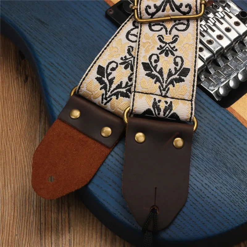 Elegant Embroidered Guitar Strap for Electric & Bass 5 Elegant Embroidered Guitar Strap for Electric & Bass - Image 5