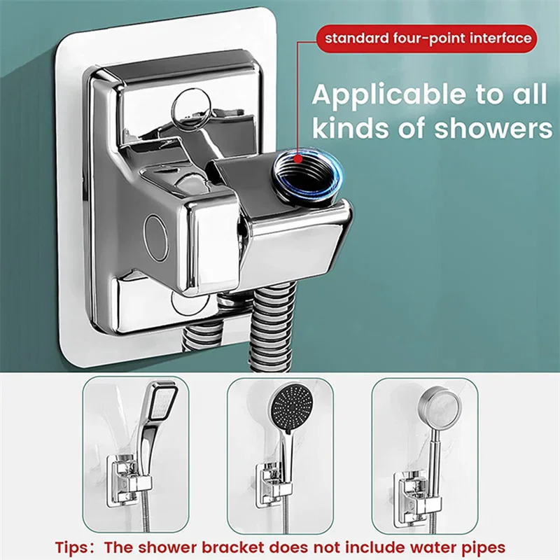 Modern Chrome Shower Holder for Handhelds 3 Modern Chrome Shower Holder for Handhelds - Image 3