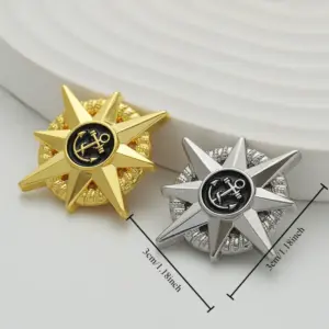Nautical Star-Shaped Metal Brooch in Gold Tone 12 Sd12520a04c794ec3a088ccc3127274adI