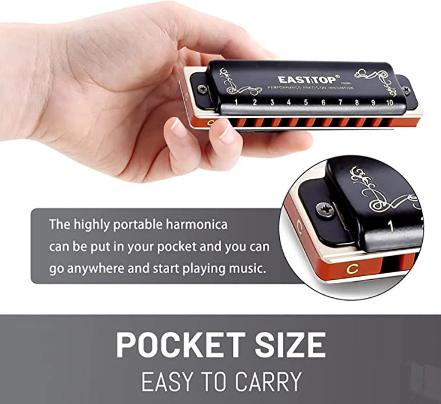 Black and Blue Easttop 008K Harmonica 3 Black and Blue Easttop 008K Harmonica - Image 3