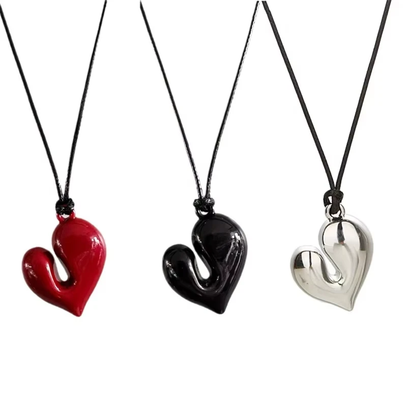 Irregular Heart Pendant Necklace for Women 5 Irregular Heart Pendant Necklace for Women - Image 5