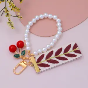 Pearl Chain Keychain with Cherry Charm 19 Sd1a6639da48d44f8ac096e7e62db0e2bQ