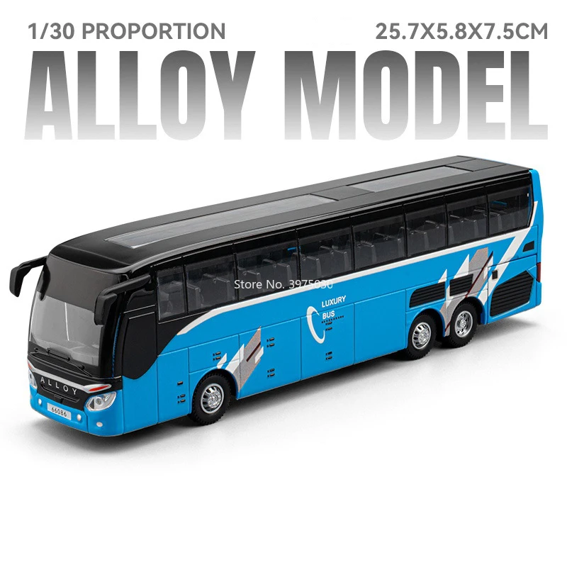 1:30 Alloy Diecast Shuttle Bus Model in Gold, White, Blue 8 1:30 Alloy Diecast Shuttle Bus Model in Gold, White, Blue - Image 8