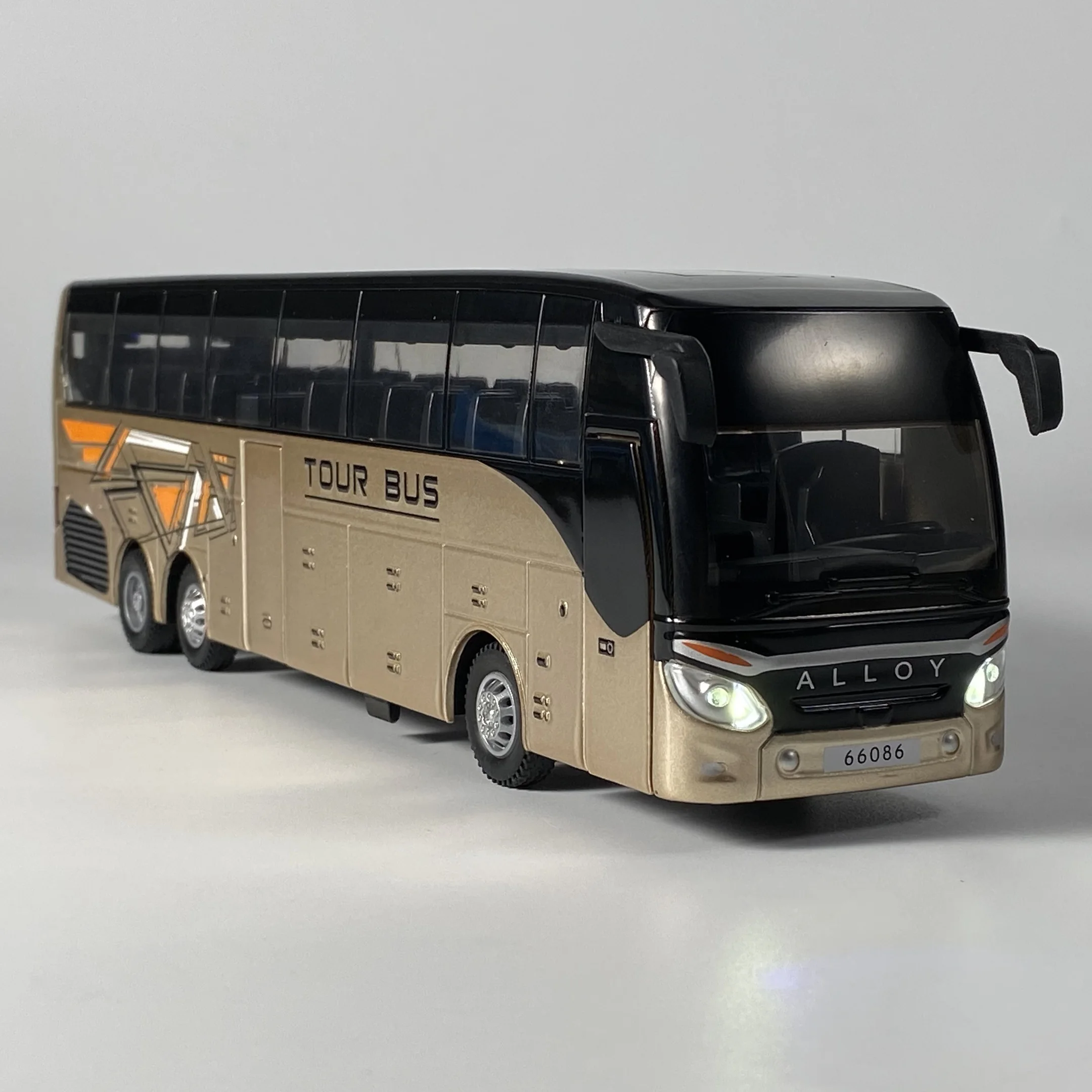 Gold-tone Alloy Diecast Tour Bus Model 6 Gold-tone Alloy Diecast Tour Bus Model - Image 6