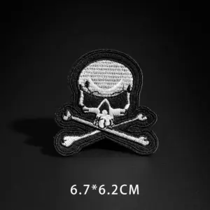 Black Skull Embroidered Iron-On Patch 6.7x6.2 cm 9 Sd230d46513614d73aaf27b0aa503f048a