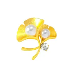 Ginkgo Leaf Brooch with Pearls and Rhinestone 9 Sd384bd072ac44bbebed9c28fa3c91f77y