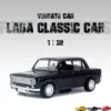 Vintage Black LADA Miniature Model Car 1:32 Scale