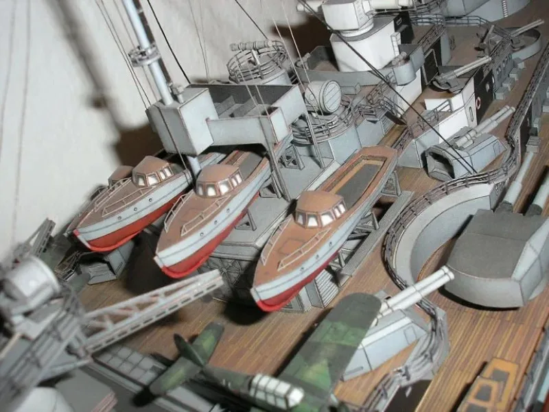 WWII German Battleship Paper Model 1/280 4 WWII German Battleship Paper Model 1/280 - Image 4