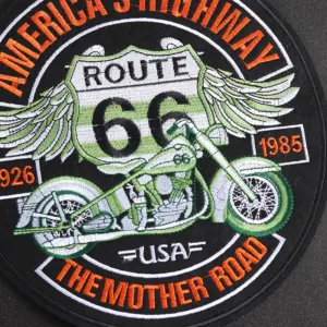 Punk Circular Badge Patch Route 66 Design
