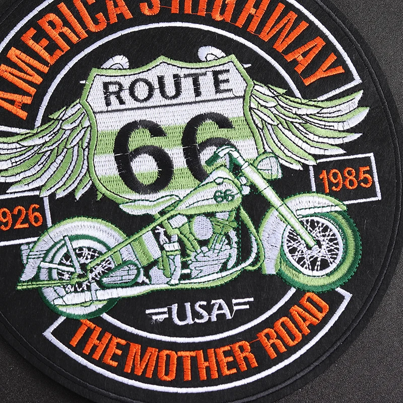 Punk Circular Badge Patch Route 66 Design 1 Punk Circular Badge Patch Route 66 Design