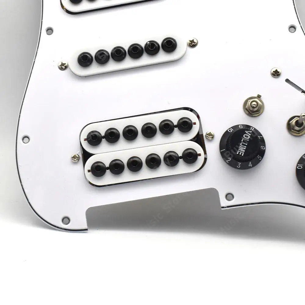 White HSH Electric Guitar Pickguard Assembly 3 White HSH Electric Guitar Pickguard Assembly - Image 3