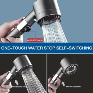 High-Pressure Black and Silver Shower Head with 3 Modes 11 Sd42741a4a5844ee2bf56461dc884746aO