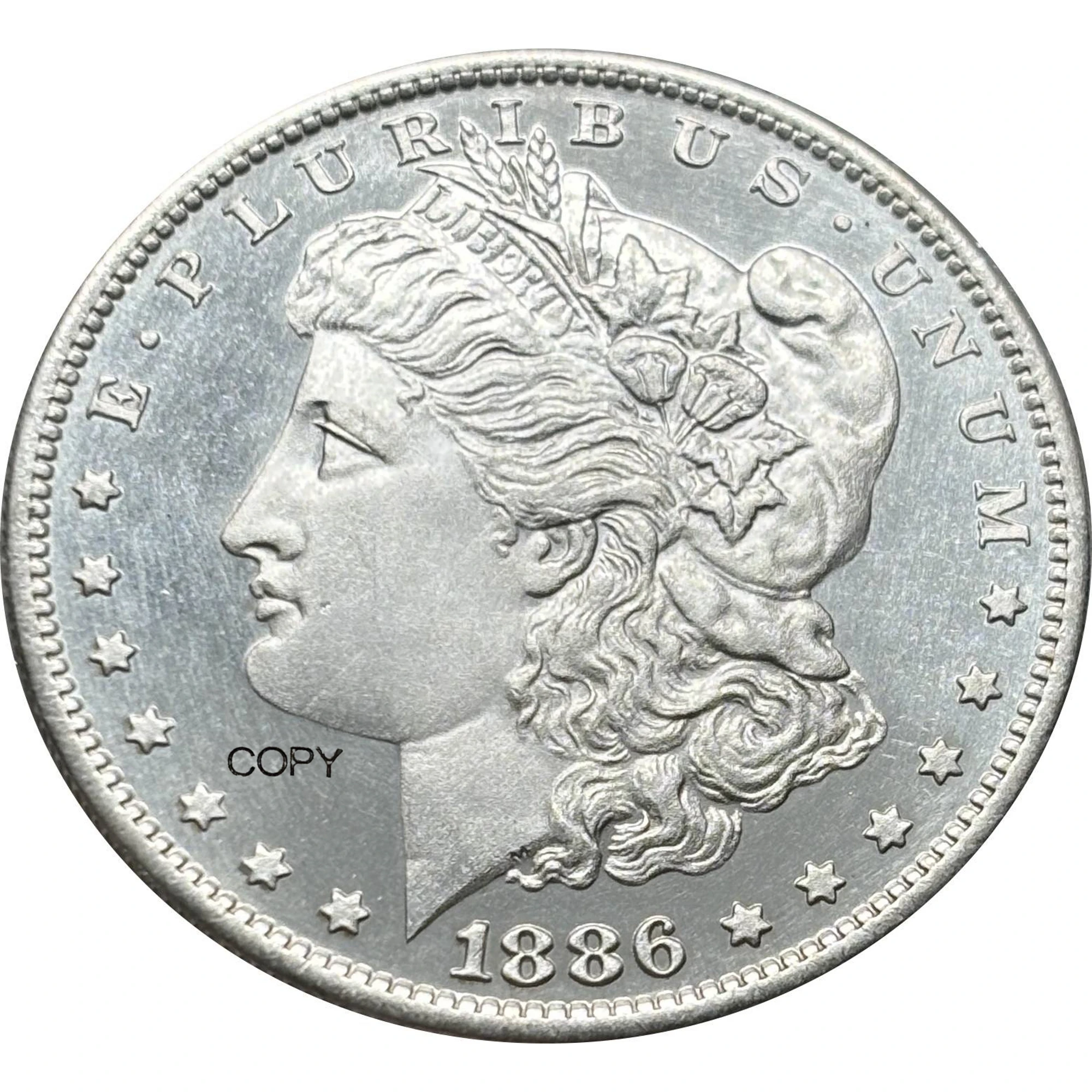 Vintage 1886 Morgan Silver Coin Replica 3 Vintage 1886 Morgan Silver Coin Replica - Image 3