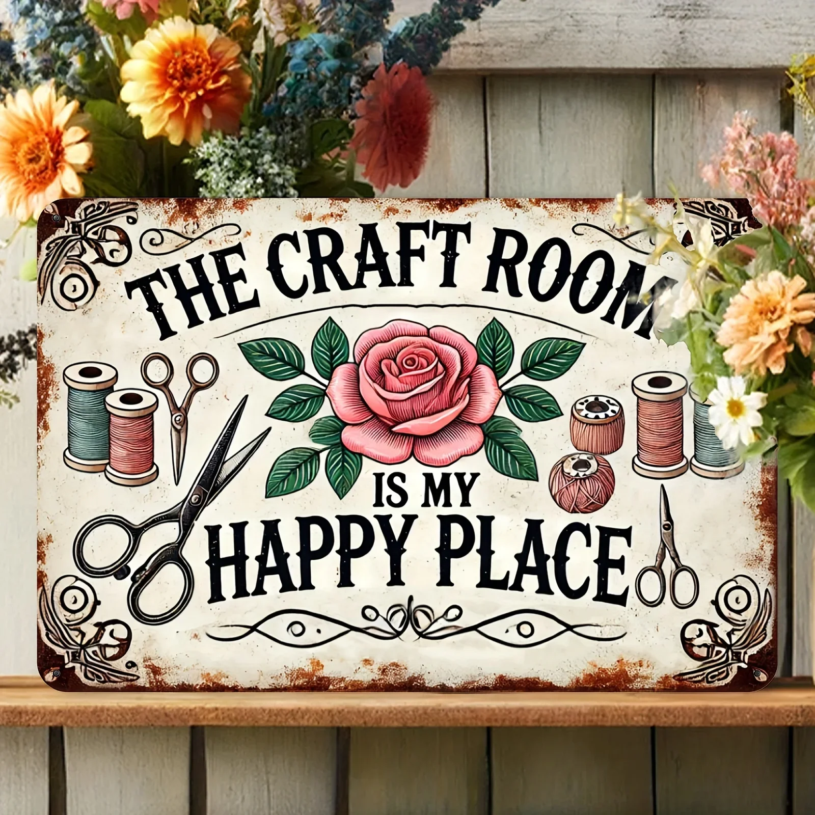 Vintage Aluminum Craft Room Sign 8x12 Inches 4 Vintage Aluminum Craft Room Sign 8x12 Inches - Image 4