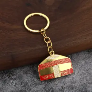 Neo-Gothic Stainless Steel Gold-Tone Keychain Pendant 12 Sd56bec98b23f478fab0998aac3177f529