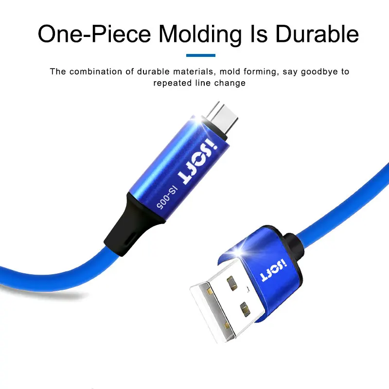 Blue ISOFT Data Cable for iPhone and iPad 5 Blue ISOFT Data Cable for iPhone and iPad - Image 5
