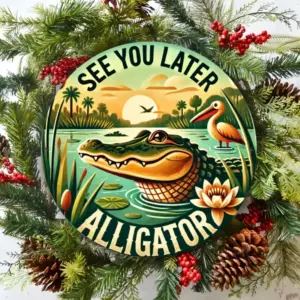 Vintage Alligator Aluminum Sign 8-inch Decorative Wall Art 11 Sd5e3ed26a561433b99a587049f3cea80W