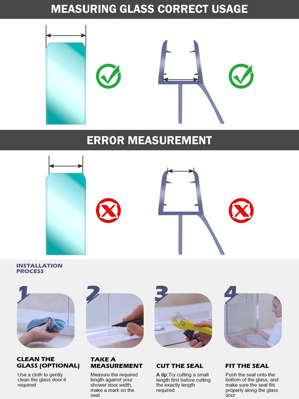 Transparent Shower Door Seal Strip for 4-6mm Glass 5 Transparent Shower Door Seal Strip for 4-6mm Glass - Image 5