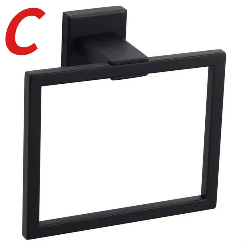 Modern Black Stainless Steel Towel Ring 8 Modern Black Stainless Steel Towel Ring - Image 8