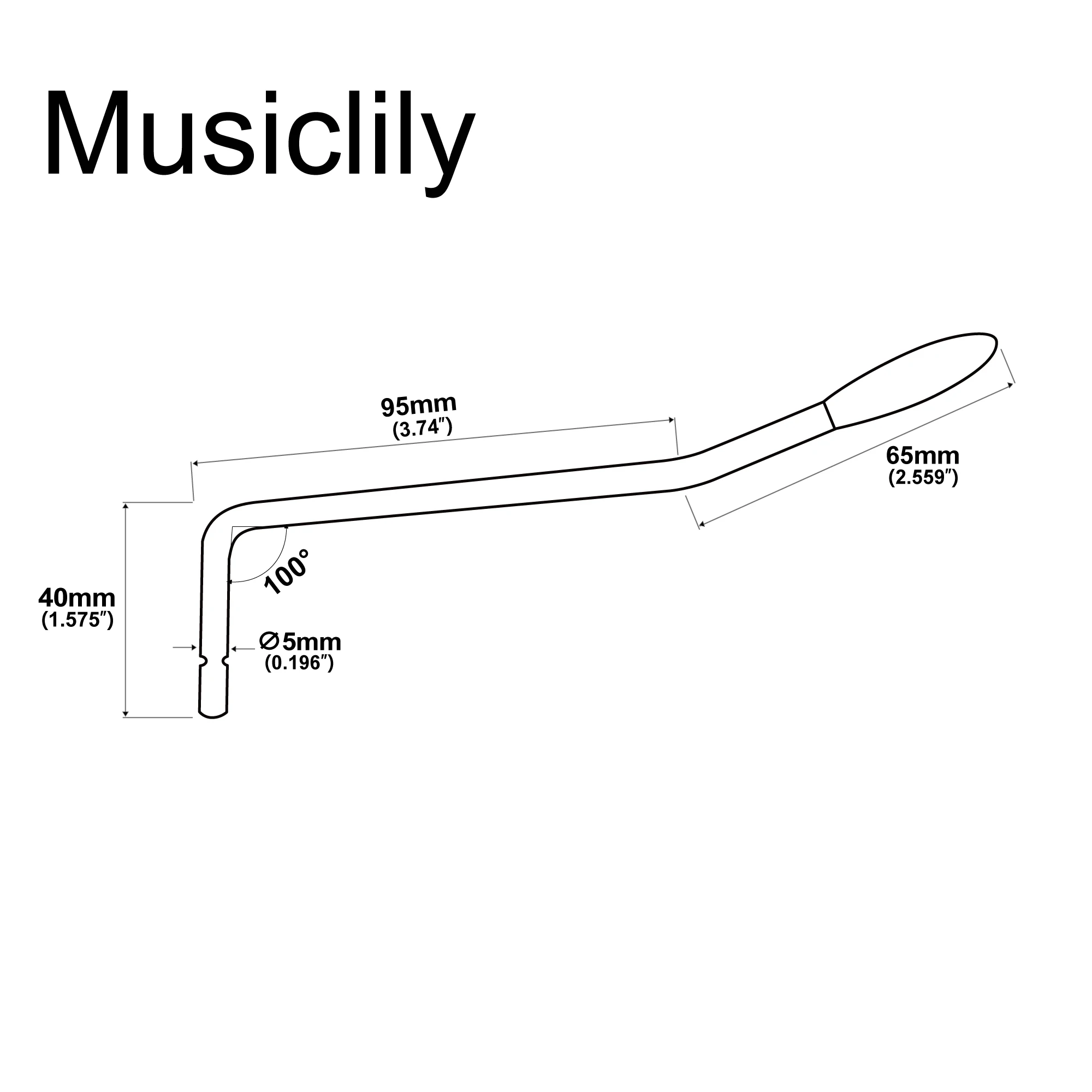 Wilkinson M Series Steel 5mm Push-In Tremolo Arm 2 Wilkinson M Series Steel 5mm Push-In Tremolo Arm - Image 2