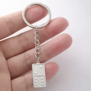 Stainless Steel Domino Keychain in Gold/Silver 11 Sd6bf349f87814337ad52a07355cda62dB