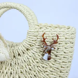 Vintage Amber Deer Head Pin for Jackets and Bags 8 Sd6cf866e2c1b4e45b58320e4b2f9cfacW