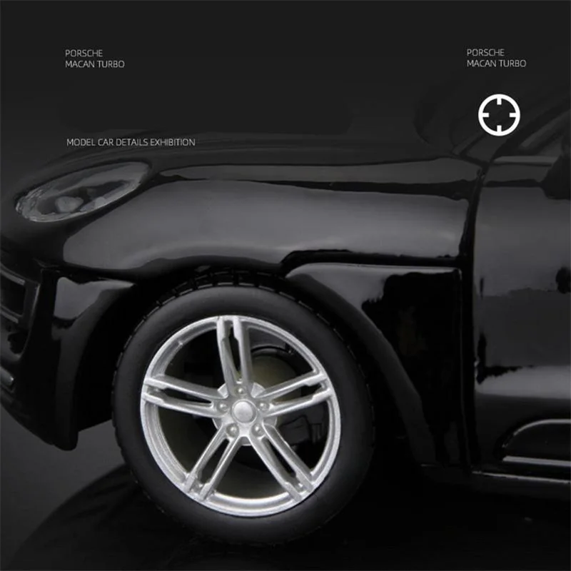 Black Porsche Macan Turbo 1:24 Diecast Model 5 Black Porsche Macan Turbo 1:24 Diecast Model - Image 5