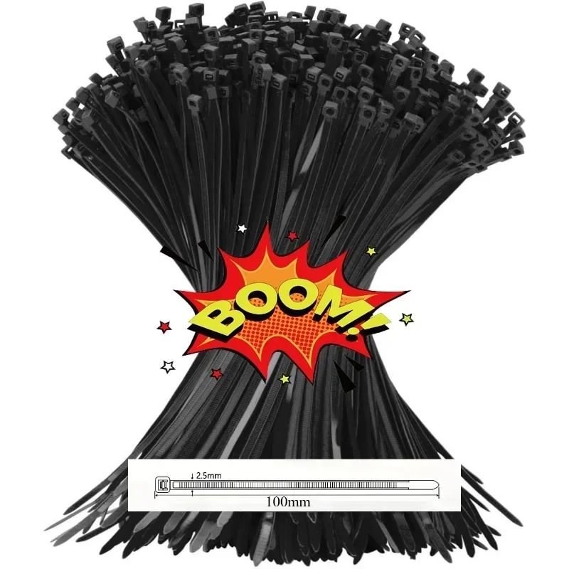 Black Nylon Cable Tie Set 100-1000 Pieces 8 Black Nylon Cable Tie Set 100-1000 Pieces - Image 8