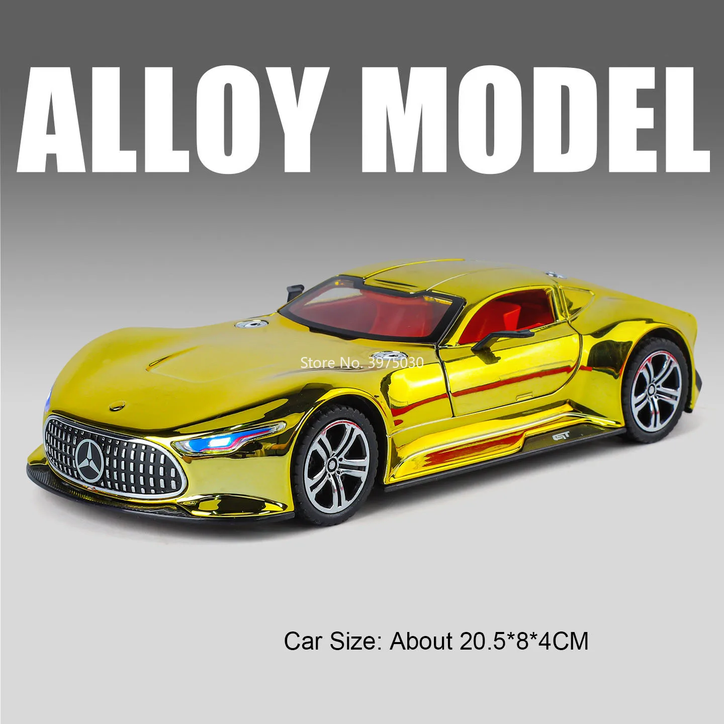 Gold Benz Vision GT Diecast Model Car 1:24 Scale 7 Gold Benz Vision GT Diecast Model Car 1:24 Scale - Image 7