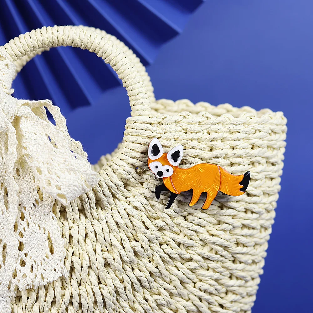 Playful Cartoon Fox Brooch in Vibrant Acrylic 6 Playful Cartoon Fox Brooch in Vibrant Acrylic - Image 6