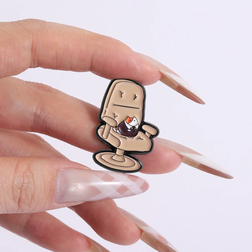 Whimsical Cat Office Chair Brooch 4 Whimsical Cat Office Chair Brooch - Image 4